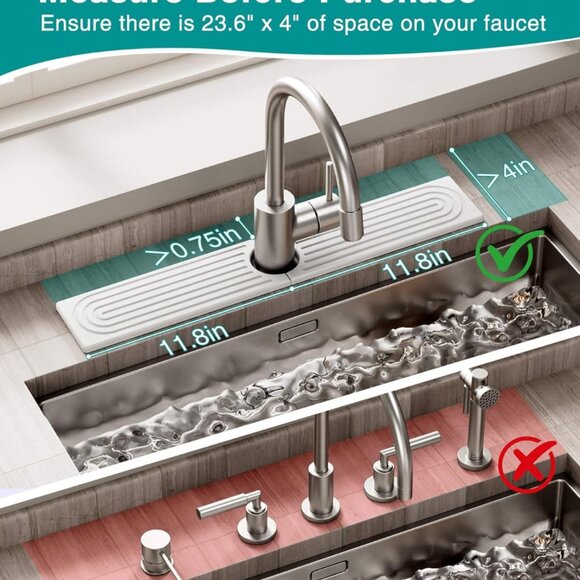 Stone Faucet Mat for Kitchen Sink, Diatomite Sink Protectors - Prevent Moisture - Picture 4 of 8